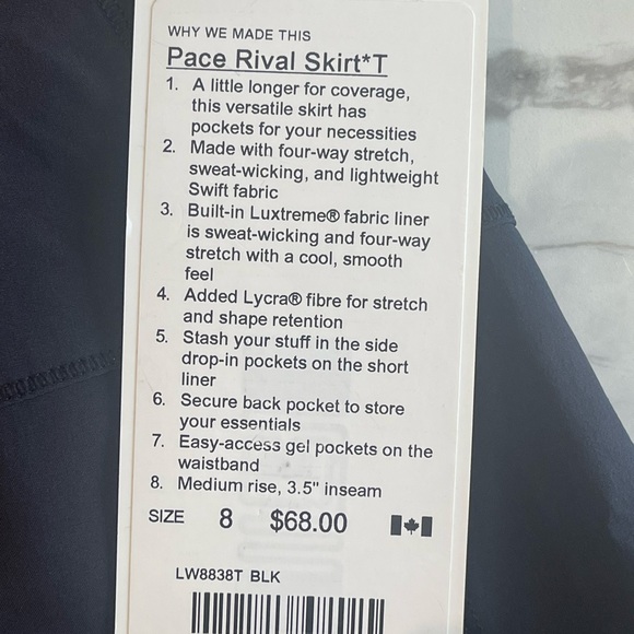 Lululemon pace revival skirt *tall - Picture 2 of 3